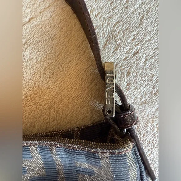 RARE VINTAGE FENDI handbag ๐ Fendi Zucchino hobo bag in brown GOOD CONDITION! - Picture 5 of 16